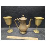 Brass wine set