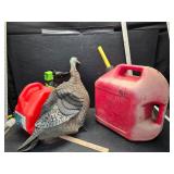 Gas cans and a turkey