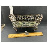 Metal basket and dog