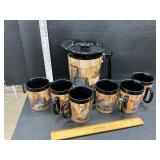 Thermo serve pitcher and cups