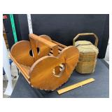 Rattan basket and magazine rack