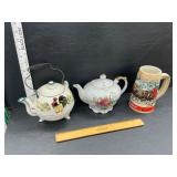 Tea pots and stein