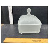 Frosted glass candy dish