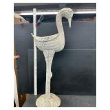 Wicker bird plant stand