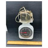 Scale and working clock and vintage quilt pc