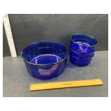 Blue glass bowls