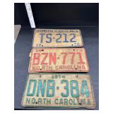 1971, 72 and 73 NC tags