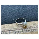 2.2 grams 10k white gold pear ring