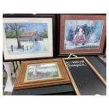 Pictures and chalkboard