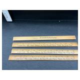 4 vintage Coke rulers