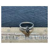 Sterling silver love knot ring