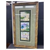 Framed painted tiles