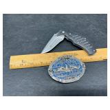 Knife and belt buckle