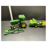 John Deere tractor with baler
