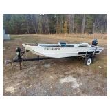 14ï¿½ Lowe aluminum boat with 9.9 mercury