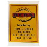 Reda sub pumps vintage sign. China Grove Nc