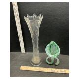 Swung glass and art glass vases
