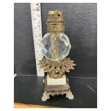Vintage brass ,glass and marble lighter