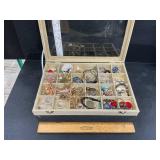 Show case with jewelry