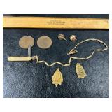 Coins ,pins and knife