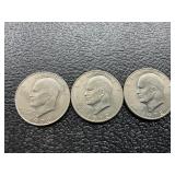 3 Eisenhower dollars
