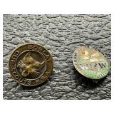 2 vintage pins