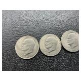3 Eisenhower dollars