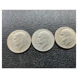 3 Eisenhower bicentennial dollars