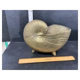 Heavy brass shell planter