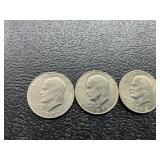 3 Eisenhower dollars