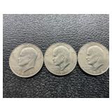 3 Eisenhower dollars