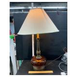 Brass and glass lamp