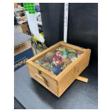 Wooden box with ornaments