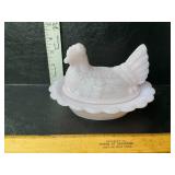 Vintage hen on the nest