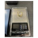 14k gold ring with 7 diamonds