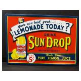 Embossed Sun Drop metal sign 20ï¿½