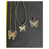 Butterfly pendant and necklaces