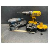 Dewalt Drill, Batteries, charger & Hercules Sander