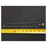 Sterling silver necklace with stained glass charm