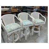 3 wicker bar stools