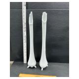 2 vintage Fenton swung glass vases