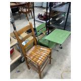 Vintage desk and straight chair