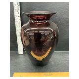 Blenko hand blown amethyst glass vase