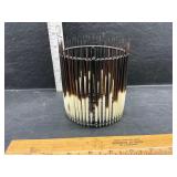 Porcupine quil candle holder