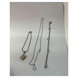 11.5 grams sterling silver chain and bracelets