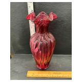 Fenton cranberry vase