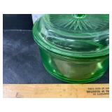 Uranium glass candy dish lid has chip