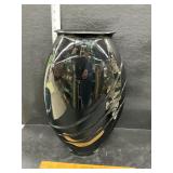 Large black glass vase