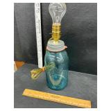 Blue jar lamp
