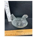 Vintage hen on the nest